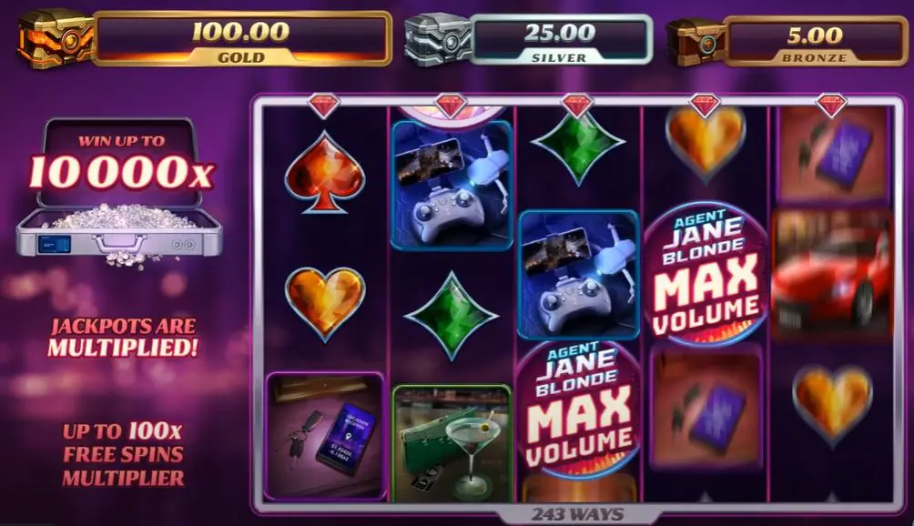 Agent Jane Blonde Max Volume Slot Gameplay King Casino